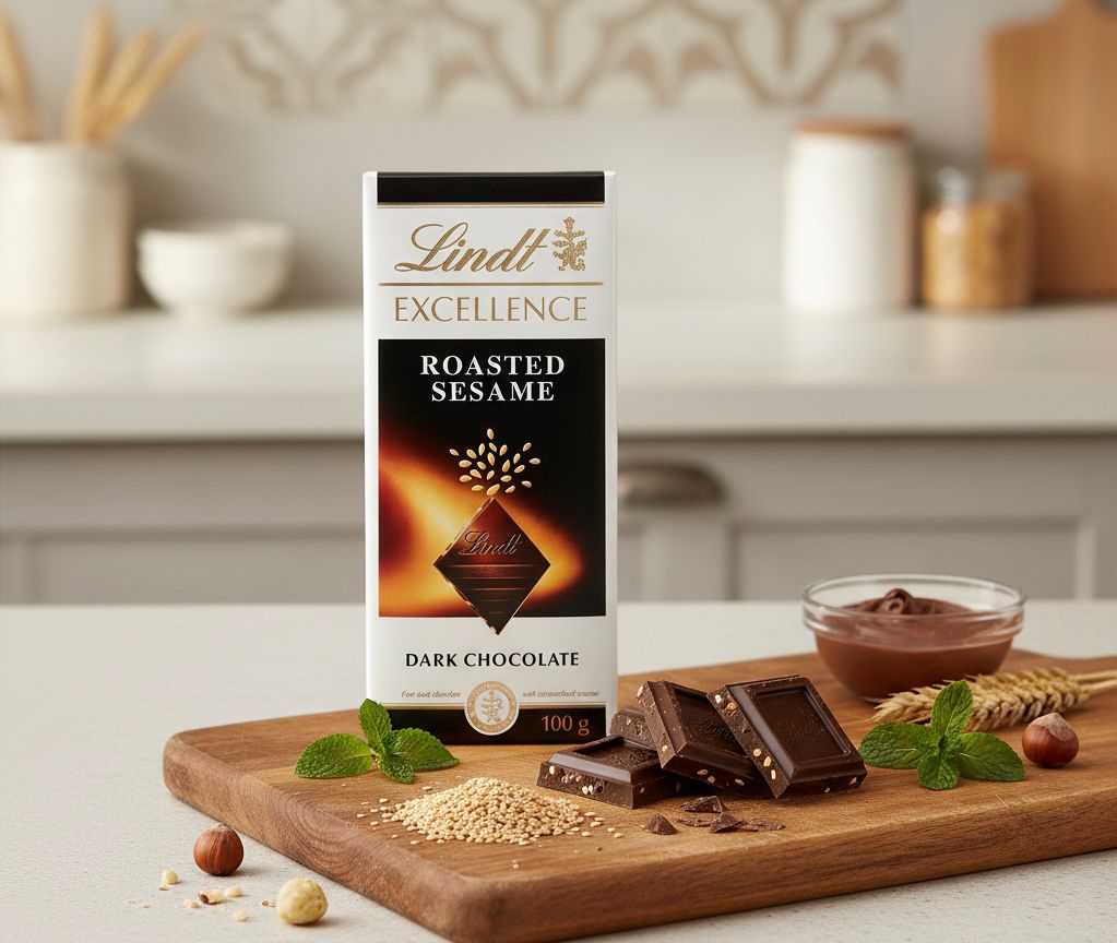 Lindt Excellence Toasted Sesame Dark Chocolate 100g | Swiss Bar
