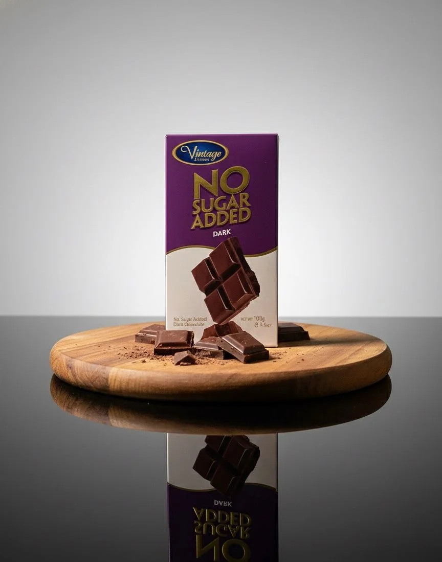 Sugar Free Dark Chocolate – Vintage Luxury No Sugar Added Chocolate Bar 100g
