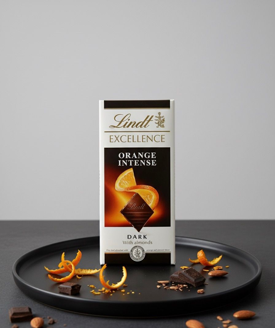 Lindt Excellence Orange Intense Dark Chocolate 100g | Premium Swiss Bar
