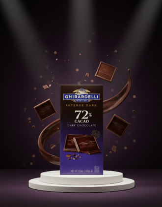 Ghirardelli Intense Dark 72% Cacao Chocolate Bar 100g – Premium USA Imported Dark Chocolate