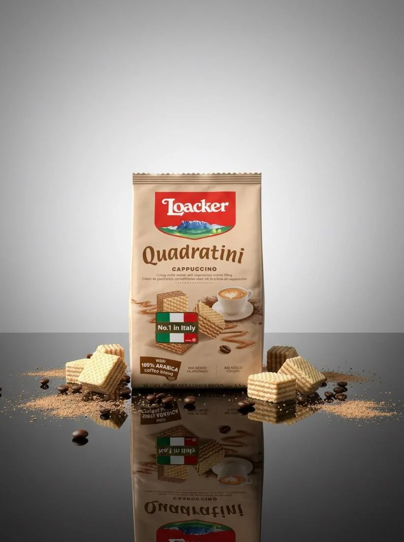 Loacker Quadratini Cappuccino 125g – Premium Italian Cappuccino Wafer Cubes | Made in Italy