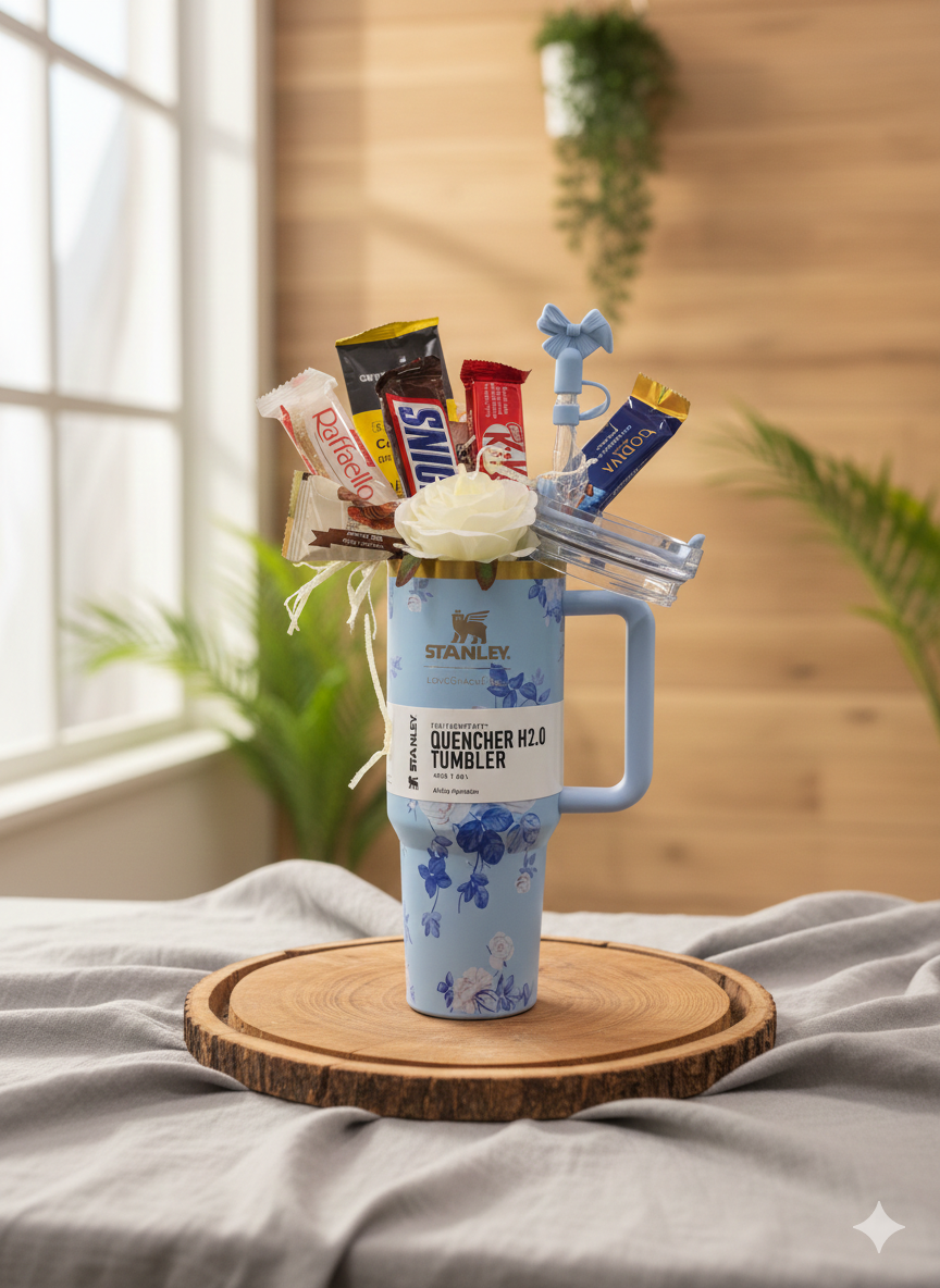 Luxury Stanley Tumbler Chocolate Gift Hamper | Premium Imported Chocolate & Drinkware Gift