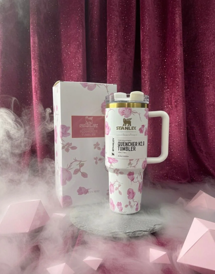 Stanley Quencher Tumbler (Floral White & Pink) – 1200 ml