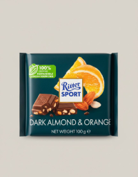 Ritter Sport Dark Chocolate Almond & Orange 100g – Premium German Imported Chocolate