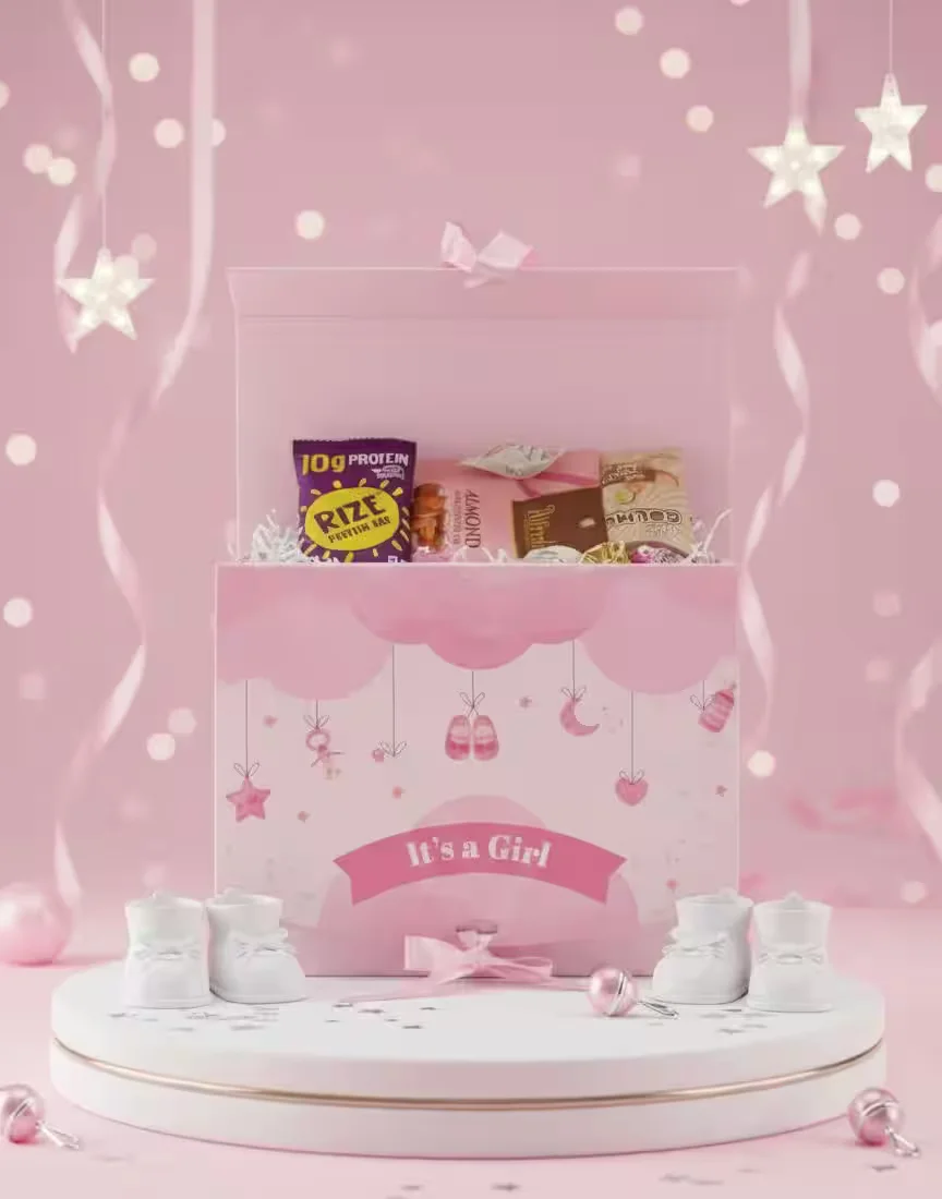 Welcome Baby Girl & Baby Shower Chocolate Gift Box in Mumbai – Luxury Newborn Announcement Hamper